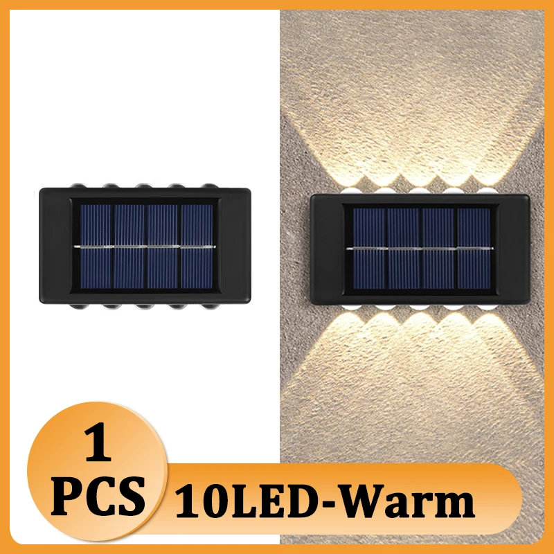 16LED Outdoor Solar Wall Lights Waterproof Garden Glow Up and Down Lighting Decoration For Patio Balcony Yard Exterior solar deck post lights Solar Lamps