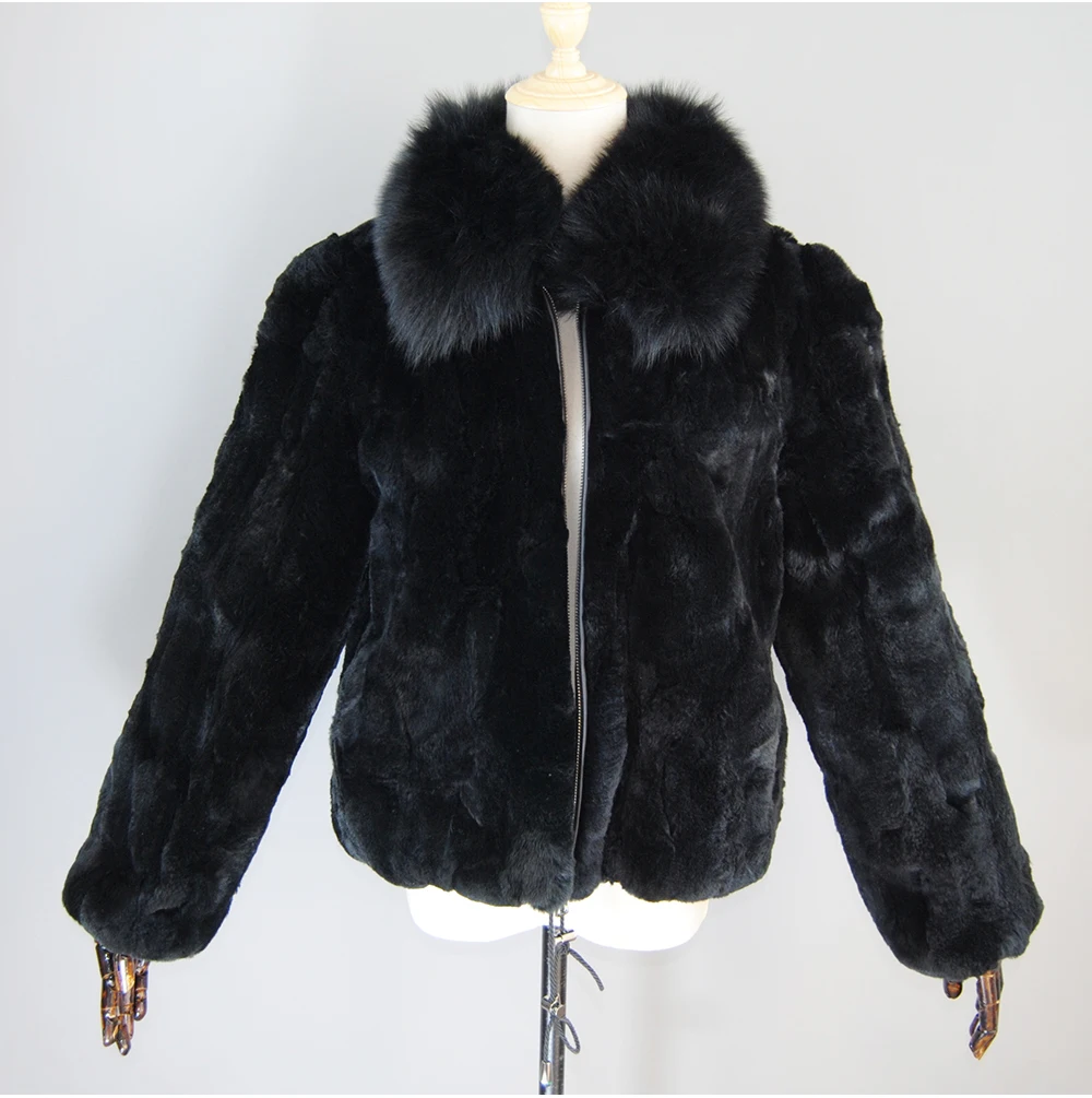 Rex Rabbit Fur Coat | Slim Fit Natural Fur Jacket For Women Winter Outerwear