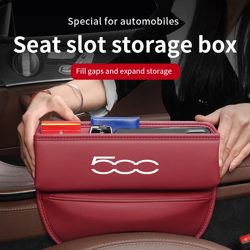 

Car Seat Gap Storage Box Leather Storage Box Extended storage bag For Fiat Abarth 500 Abarth 124 Abarth 595 500x 500l