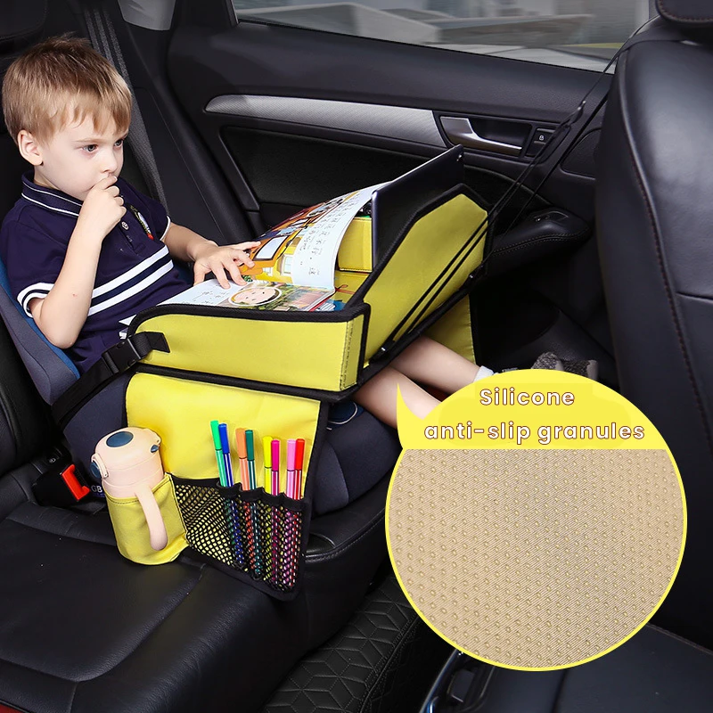 Vassoio da Viaggio per Bambini e Seggiolino Auto, Tavolino da Aereo, Vassoio per Seggiolino Auto con Organizer per Attività in Viaggio - Image 3