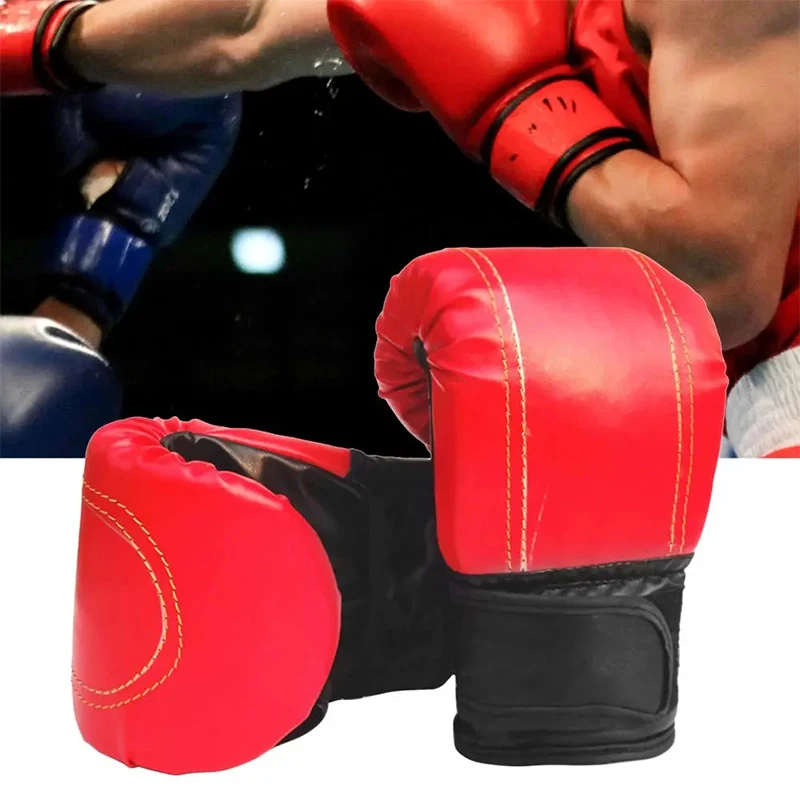 Boxing Gloves 1 Pair Adults Women Men Unisex Training Exercise Leather Sports Protection