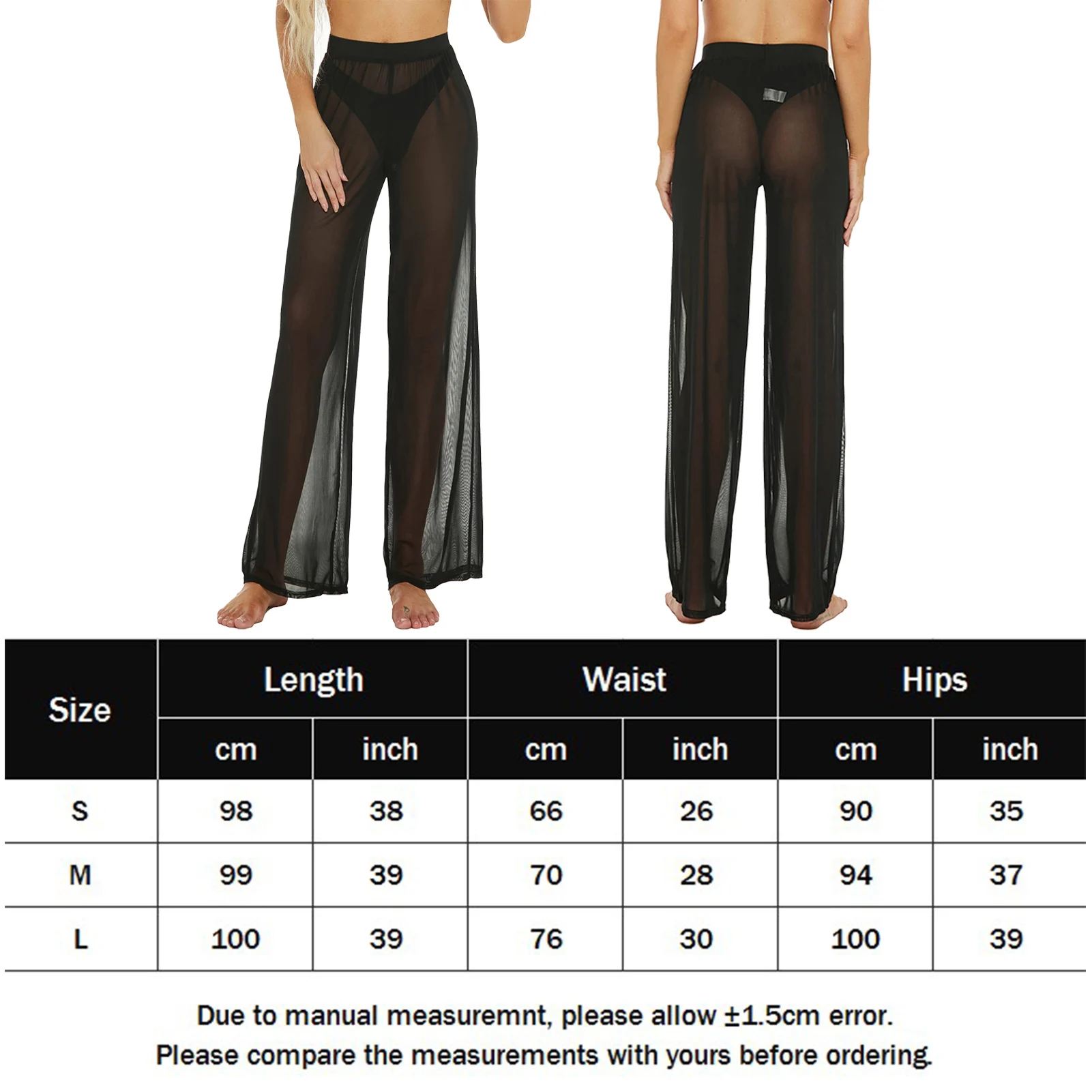 New Women Sexy Transparent Pants High Waist See Through Mesh Sheer Summer  Beach Long Pants Bandage Solid Trousers 4 Colors S-XXL