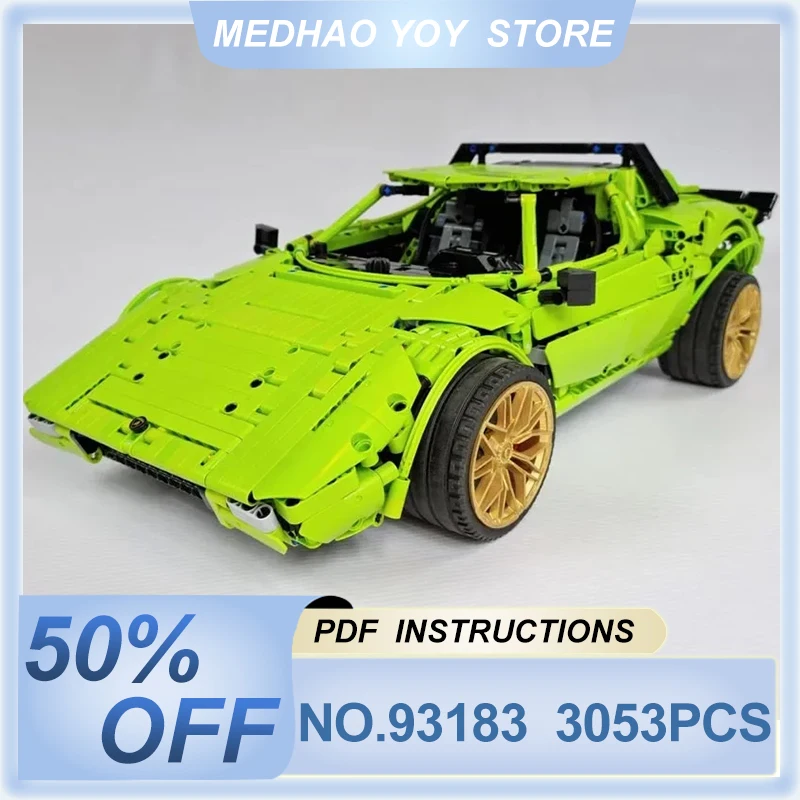 

2023 High Technical Car MOC-93183 1974 Lancia Stratos Stradale HF Building Blocks Bricks Educational Puzzle Toy Christmas Gifts