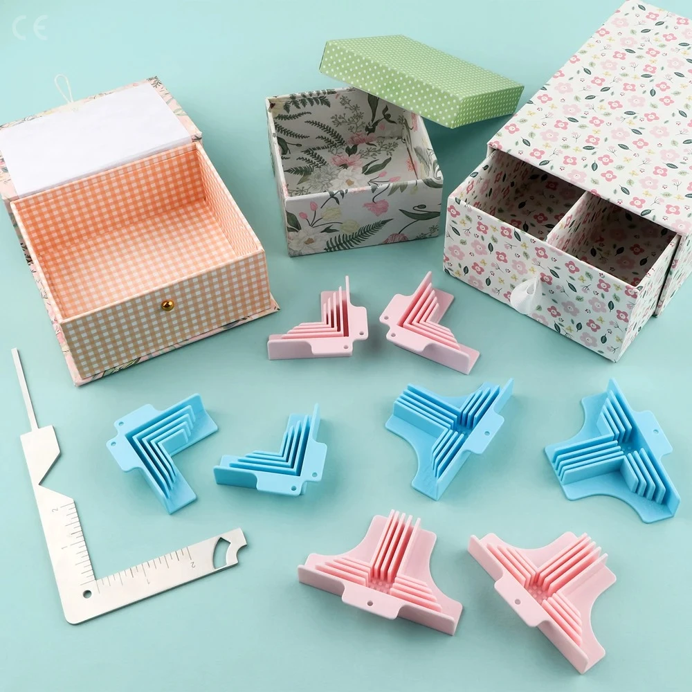 Corner clamps creative corner/divider assembly clamps for box making easily T-shaped corner guides for 1/1.5/2/3mm wide chipboards 4pcs/set