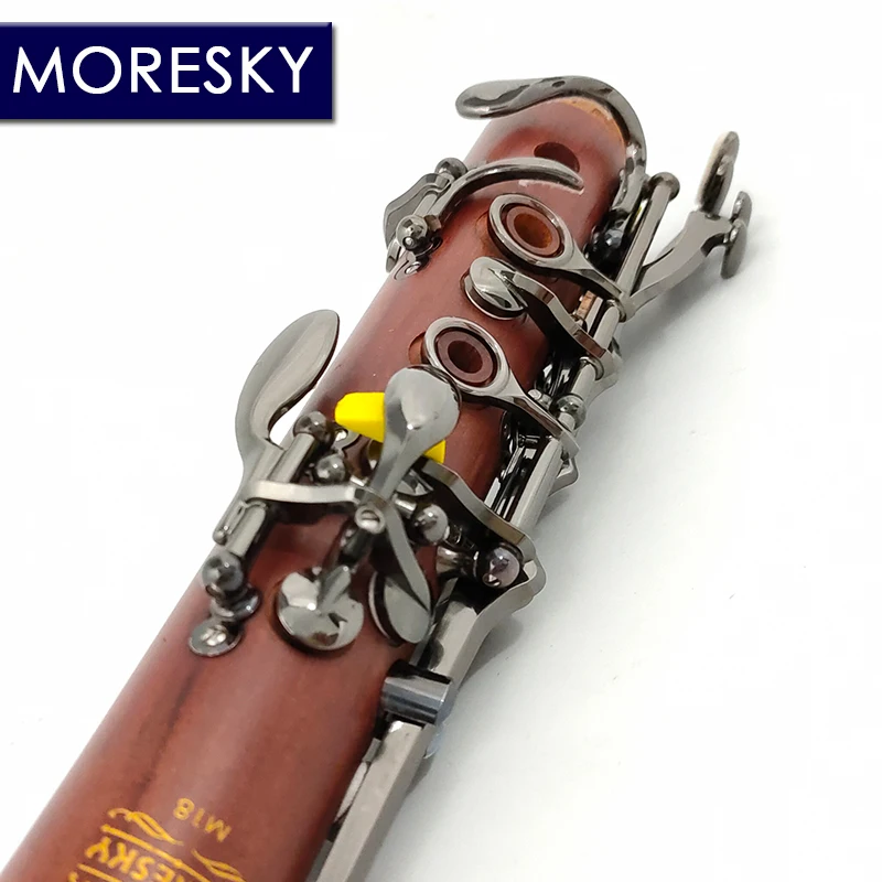 MORESKY Professional Black nickel plating Keys Solid Wood Sib Klarnet M18