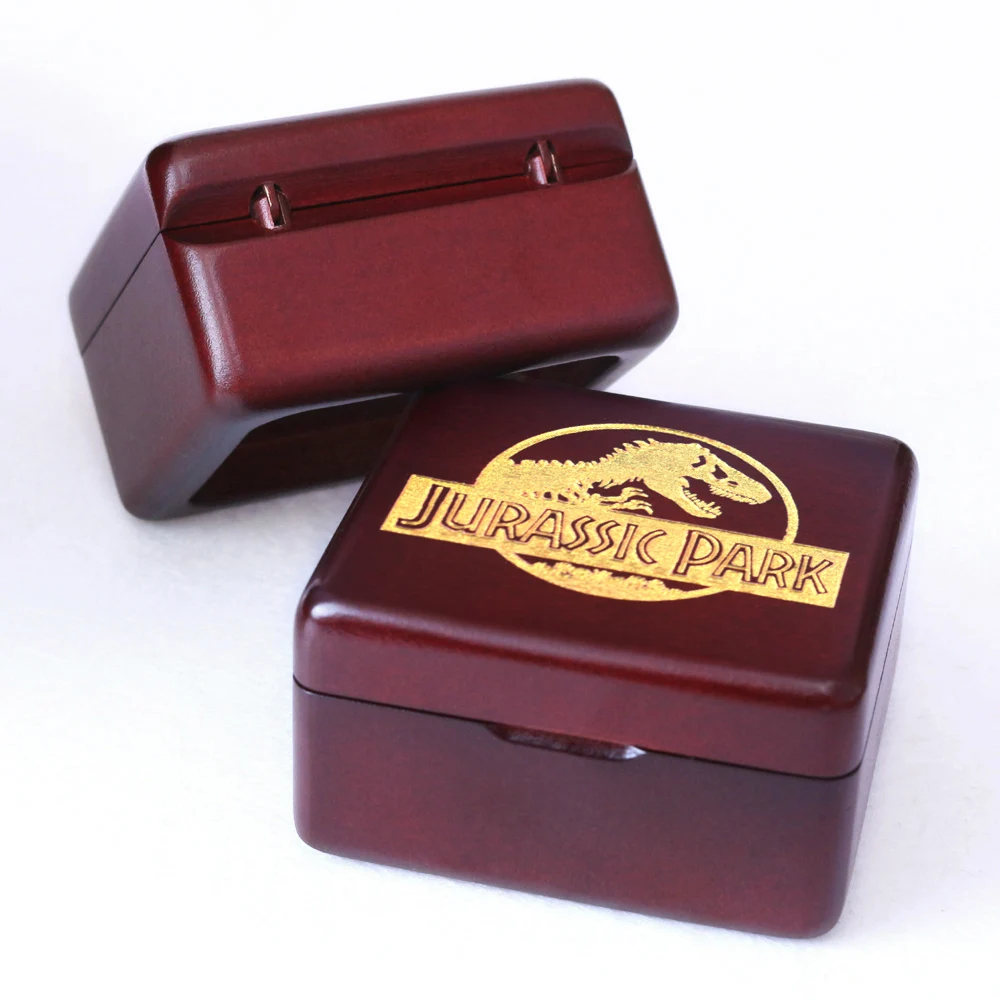 Music Box SOFTALK Jurassic Park Solid Wood Wine Red Theme Music Box Birthday, Christmas, Valentine's Day Gifts
