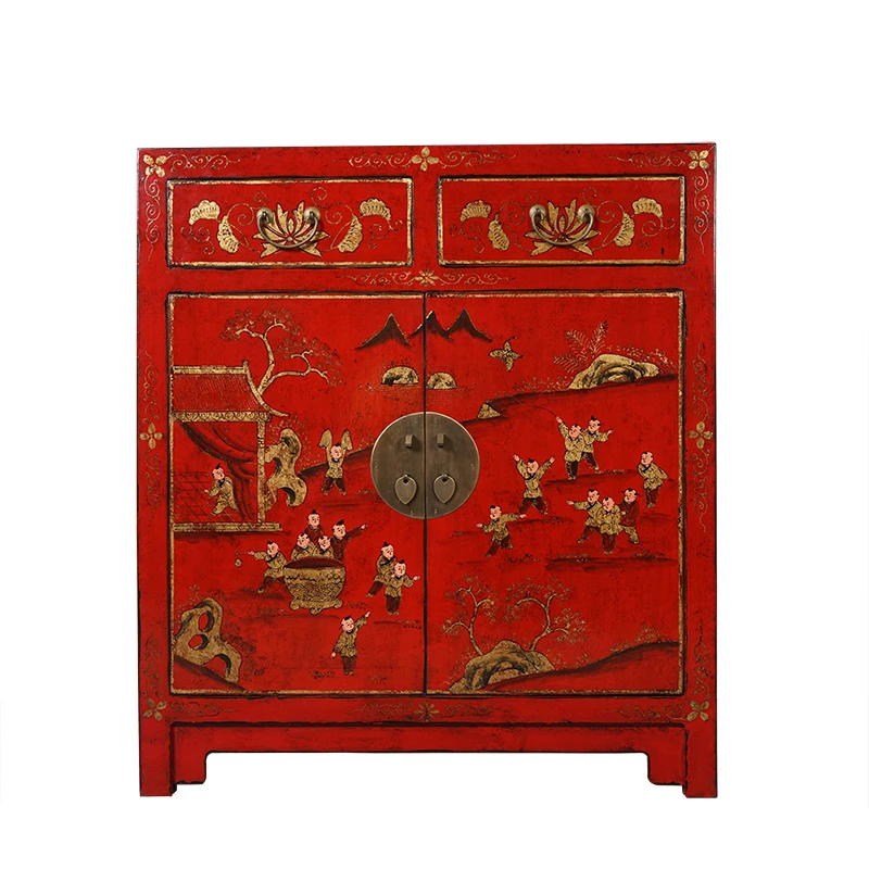 

Chinese Solid Wood Entrance Cabinet Shoe Cabinet Integrated Lobby Subareas Screens Storage Curio Cabinet