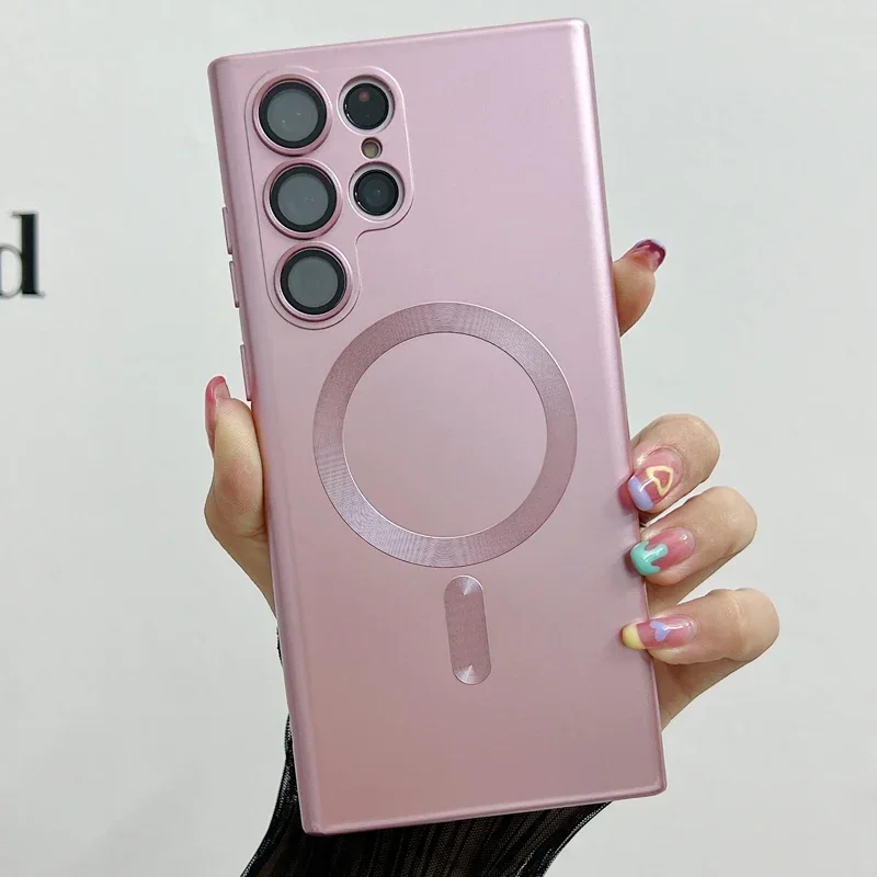 Magnetic Phone Case with Camera Protection and Soft TPU Back Cover