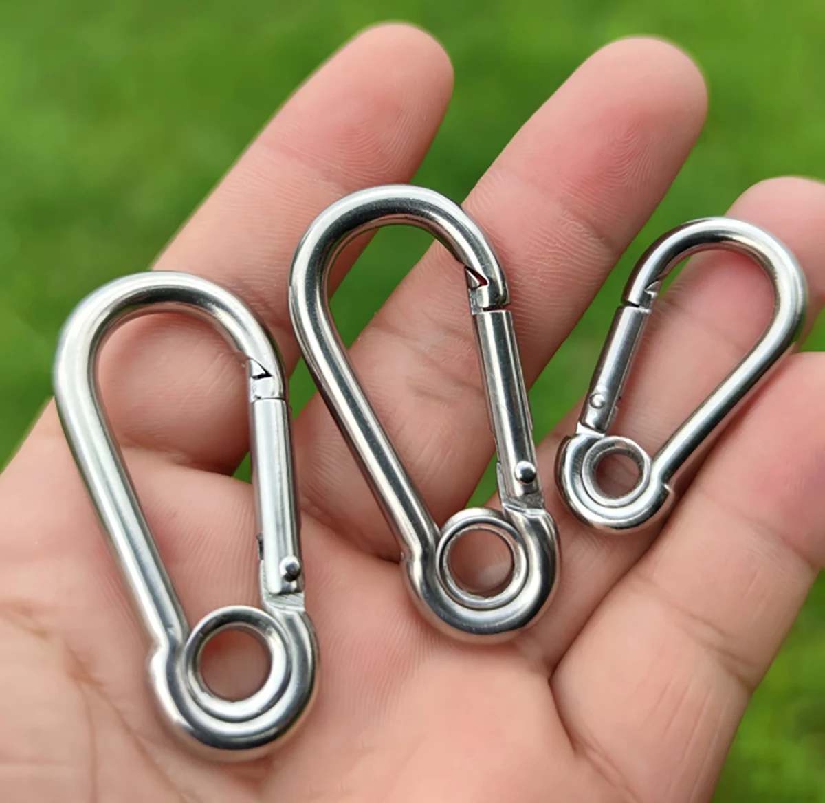1Pcs 304 316 Stainless Steel Carabiner Carbine Snap Hook with Eyelet Spring  Buckle Key Ring M4 M5 M6 M7 M8 M9 M10 M11 M12 M14 - AliExpress