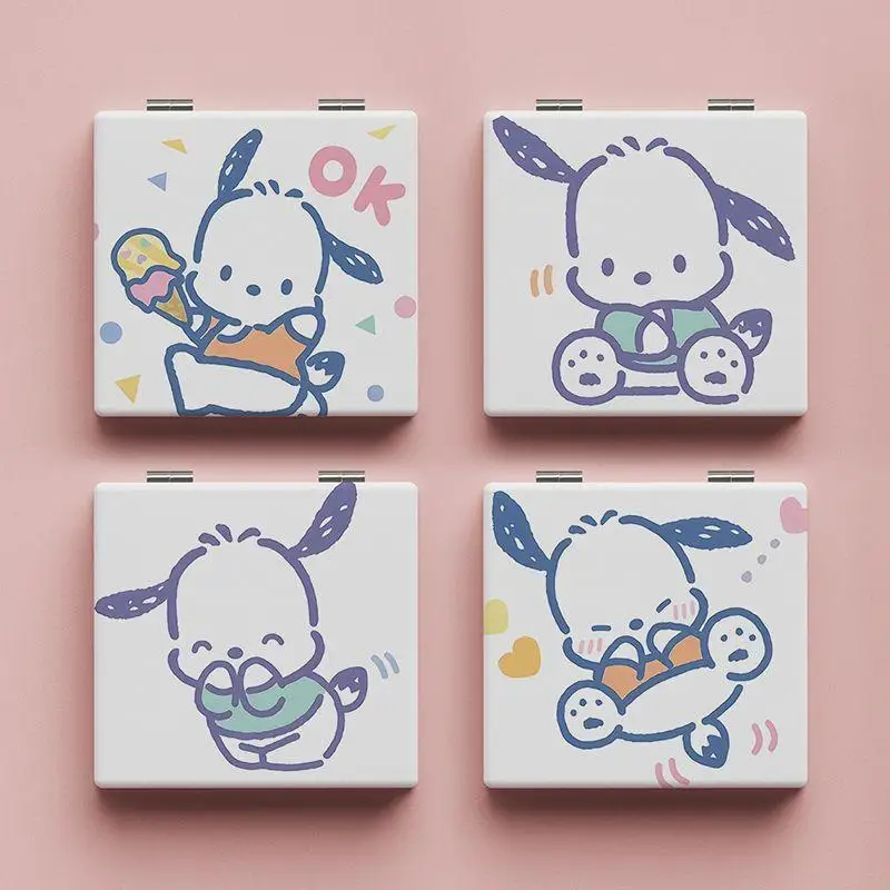 

Sanrio Kawaii Anime Pachacco Cute Cartoon Character Girly Heart Student Double-Sided Portable Makeup Mirror Toy for Girls