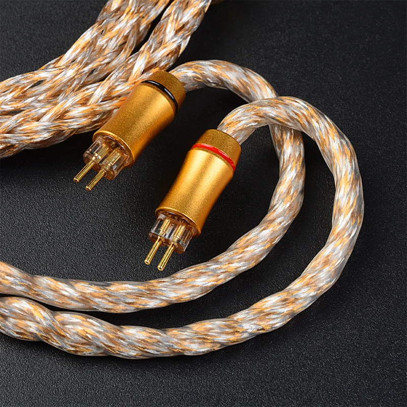 NiceHCK GoldCrown 8N OCC+Silver Plated 5-element Alloy HIFI Earphone Cable  MMCX 2Pin for Bravery N5005 IE900 Blessing3 Variation