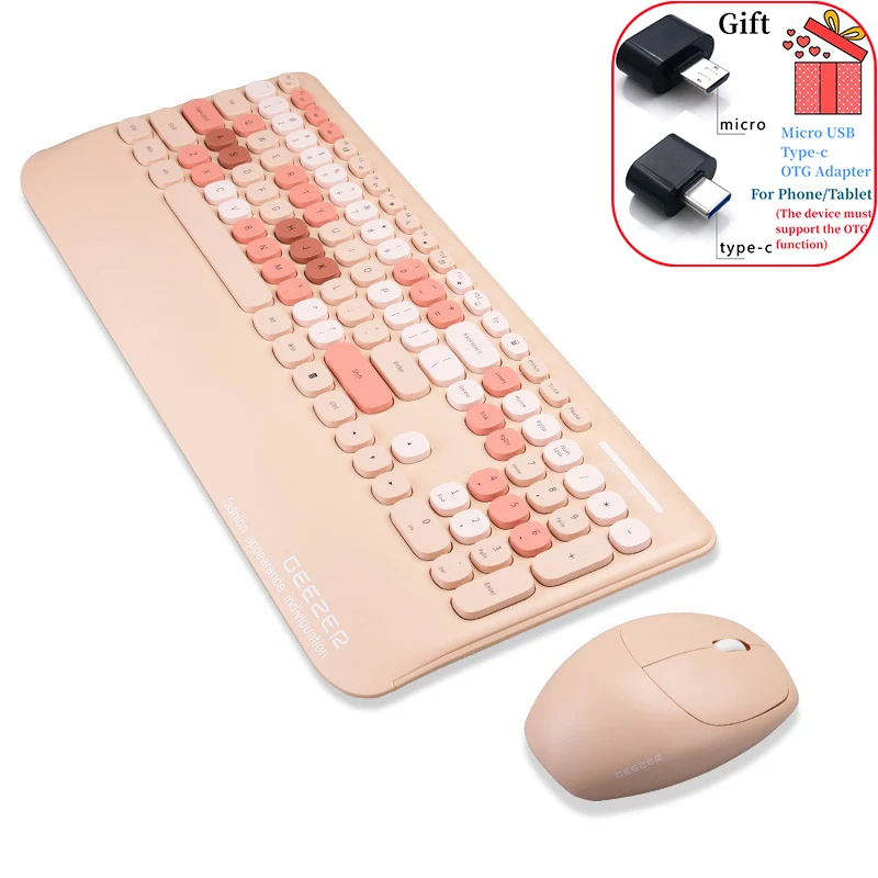 

MOFII G100 Slim 2.4Ghz Wireless Keyboard and Mouse Combos Keyboards with Wrist Support and Mouse Set Kit for Notebook Desktop