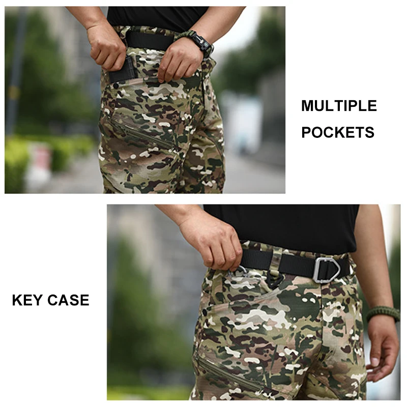 CHRLCK Men's Anti-scratch Tactical Pants Elasticity Hiking Trousers Men Waterproof Hunting Fishing Camping Pants Wear-resistant