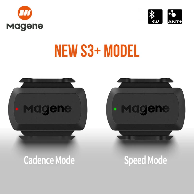 Magene S3+ Speed Cadence Sensor ANT Bluetooth Computer Speedmeter Dual Sensor Bike Accessories Compatible with WahooOnelap Zwift 1