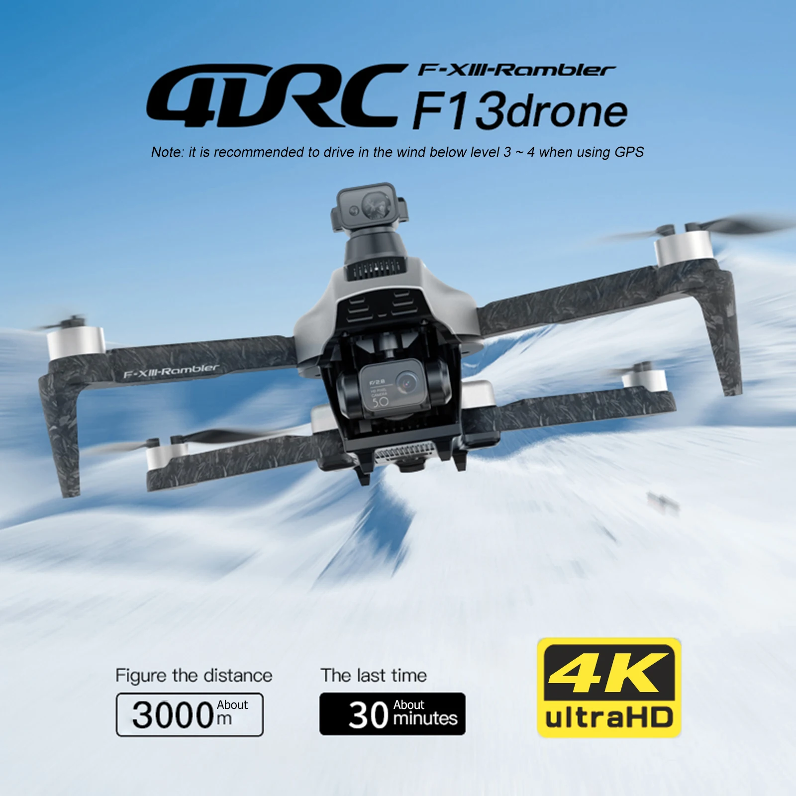 F13 RC Drone 4K Profesional GPS FPV Drones with Camera HD EIS 3 axis Anti Shake Gimbal Obstacle