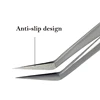 DIYDAY Eyelash Extension Tweezers Stainless Steel Eyebrow Precision Tweezers Fiber Tip Volume Isolation Lashes Extension Tweezer 4