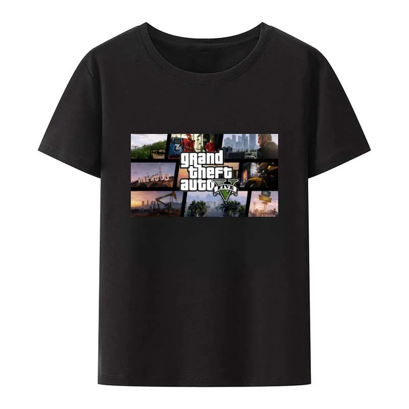 Grand Theft Auto Vice City Gta Game Magliette Uomo Magliette O-Collo Gioco Grand Theft Auto Vice City San Andrea V Iv Gta 5 Tee