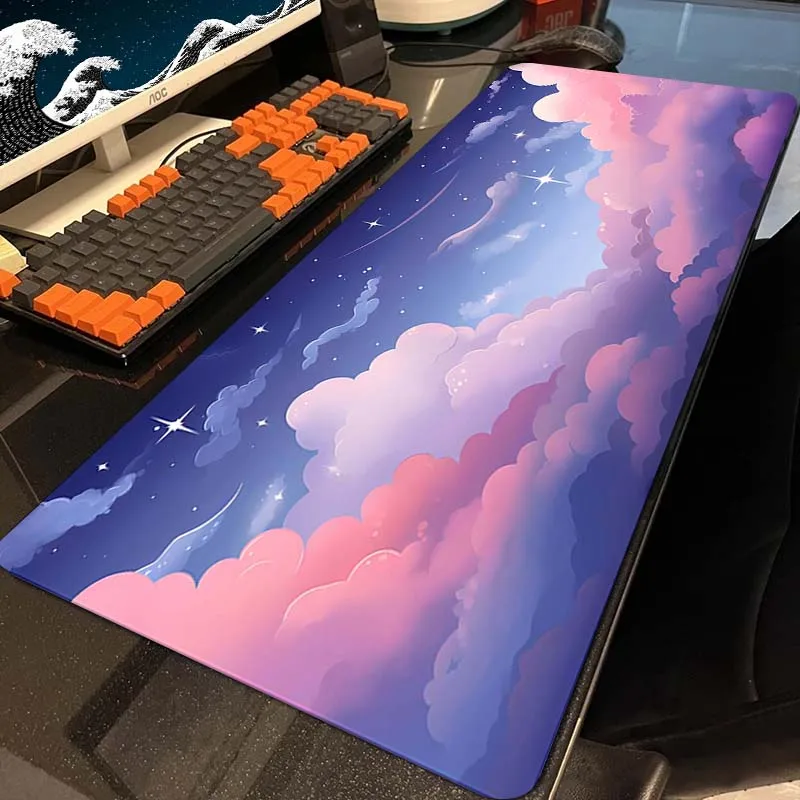 

Cloud Gaming Mousepad XXL Large Mouse Pad Locking Edge Keyboards Mouse Mat Gamer Accessories Soft Pads Natural Rubber Desk Mat