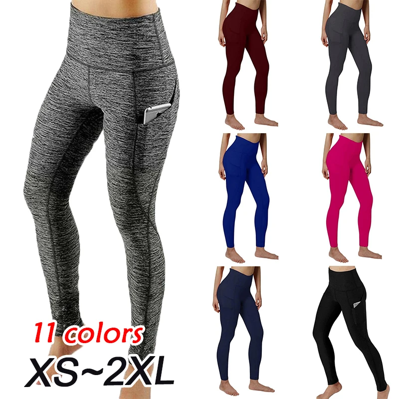 Fashion Women's Slim Fit Sports Tight Belt Pocket High Waist Tight Fitness Yoga Pants Fitness Tights Running Pants Plus Size