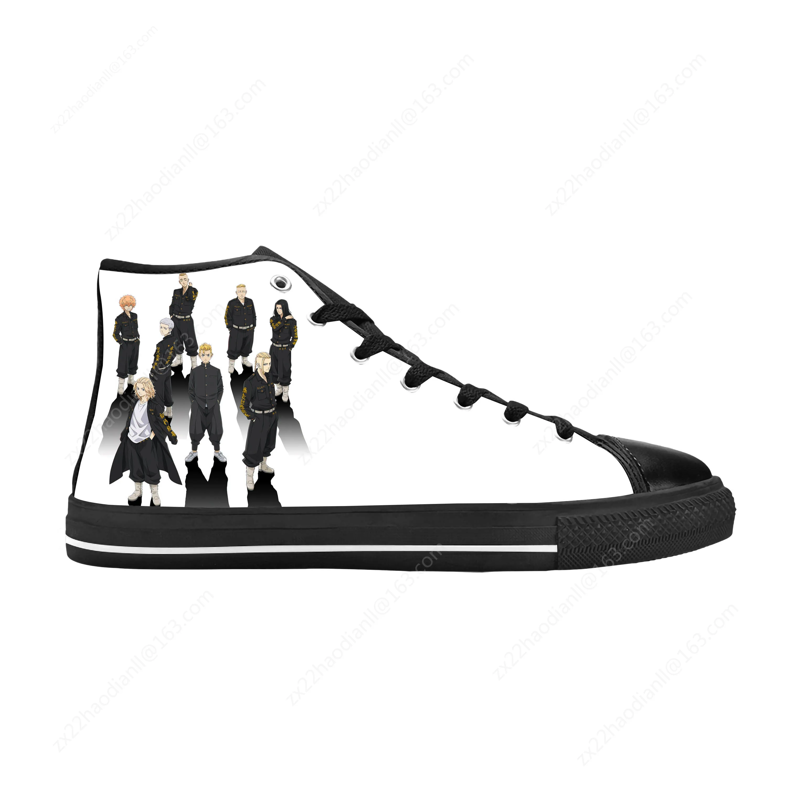 Japanese Anime Cartoon Manga Tokyo Revengers Cool Casual Cloth Shoes High Top Comfortable Breathable 3D Print Men Women Sneakers