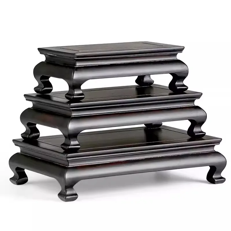 Solid Wood Base for Handicraft Display, Bonsai Bracket, Buddha Statue, Flower Pot, Natural Stone