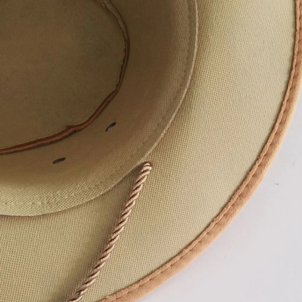 Women's and Men's, Wide-brimmed Beach Cowboy Hat 58-60cm, Western Cowboy Large Brim Hat Travel