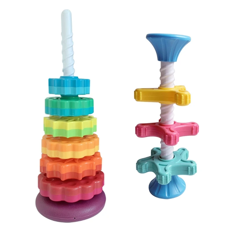 

Interesting Mini Kids Stacking Toy Rainbow Tower Rotating Tower of Early Education Enhance Development