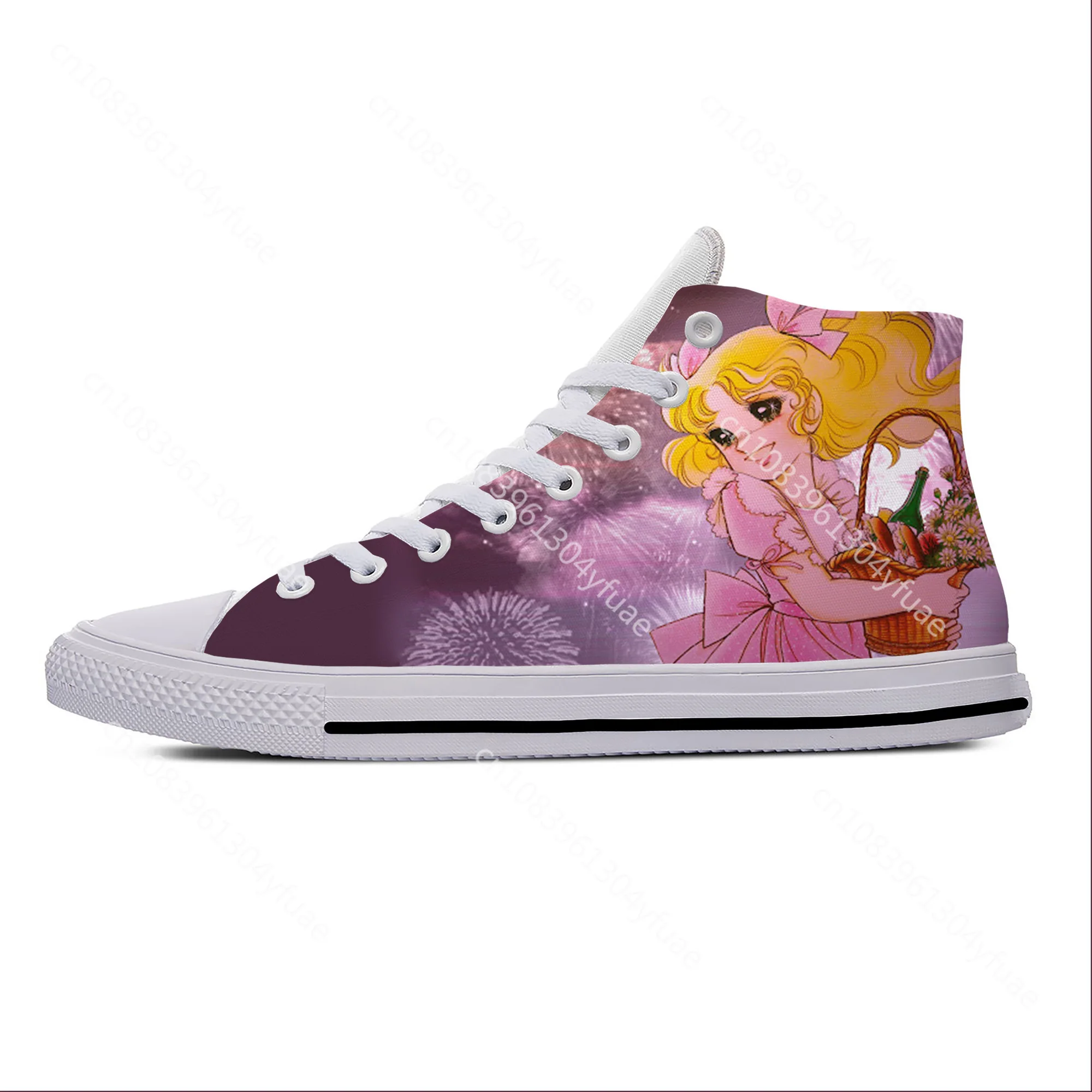 Japanese Anime Manga Cartoon Candy Candy Fashion Casual Cloth Shoes High Top Lightweight Breathable 3D Print Men Women Sneakers 3