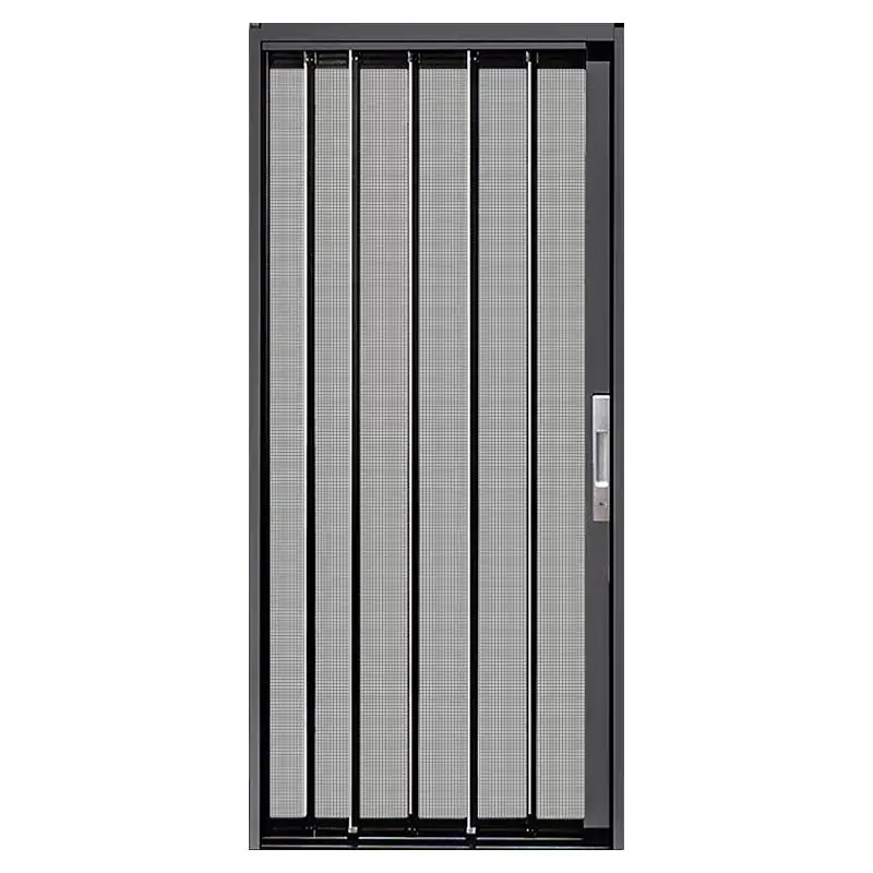 Cats mesh door screen anti scratch aluminum frame Pleated metal Mesh Retractable Folding fly Screen security door