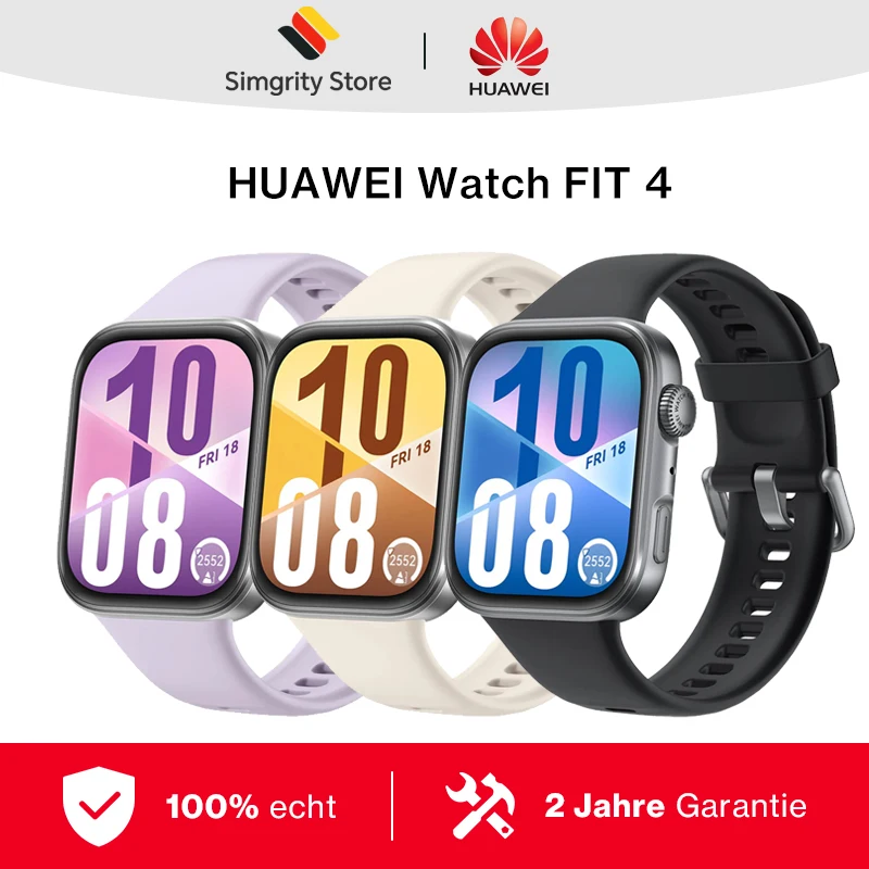 HUAWEI Watch FIT 4 Smartwatch, sport fitness tracker, 5ATM waterdicht, gezondheid inzichten, tot 10 dagen batterij, compatibel met Android & iOS