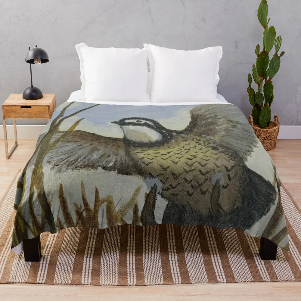 

Bobwhite Quail Flushed Throw Blanket Thin Heavy for sofa Blankets
