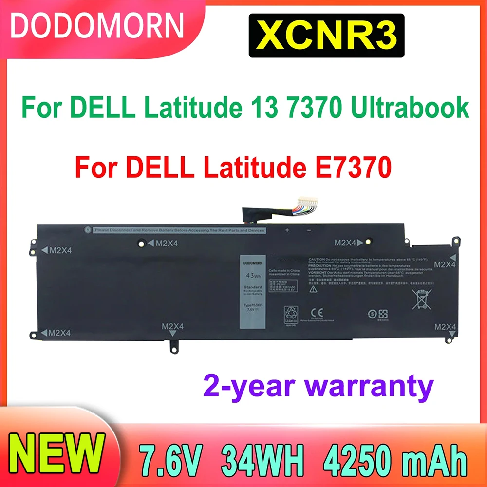 

Новый аккумулятор XCNR3 для ноутбука Dell Latitude 13 7370 Ultrabook E7370 N3KPR P63NY WY7CG 7,6 В 34WH 4250 мАч высокое качество