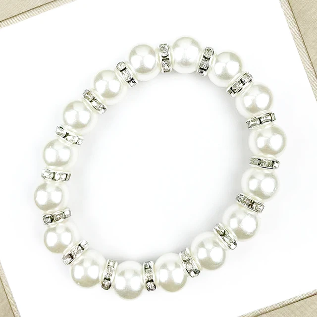 Bracelet perlé pour femme, 4/6/8/10/14mm, cordon élastique, bijoux à la  main, 216.239. - AliExpress