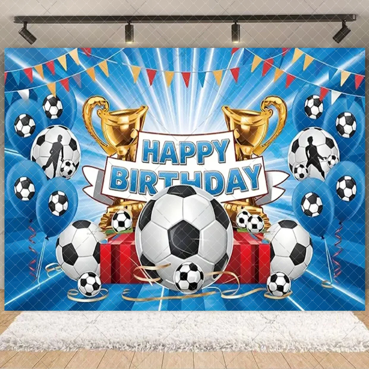 Fußball Hintergrund Fußball Ballon Hintergrund Junge Geburtstag Party Dekorationen Grün Blau Photo Booth Requisiten Für Kinder Kind Geschenke – Detail 15