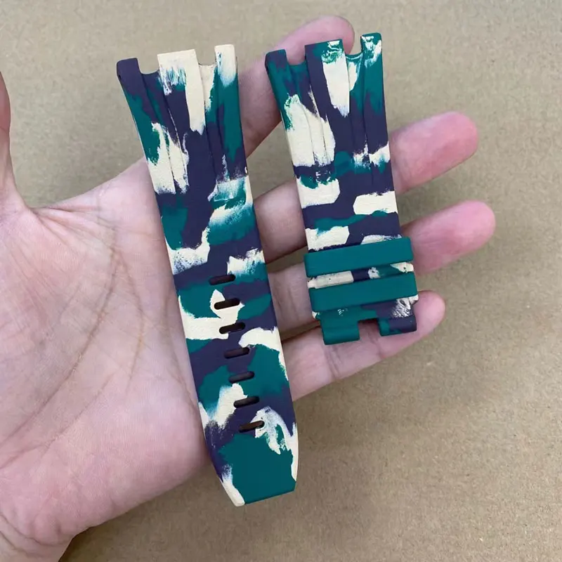 Fuyijia New Camo Fluorurubber Cinturini A-Udemarspiguet Royal Oak Offshore 26420 Cinturino 30Mm Calibratore Cintura Accessori Per Orologi