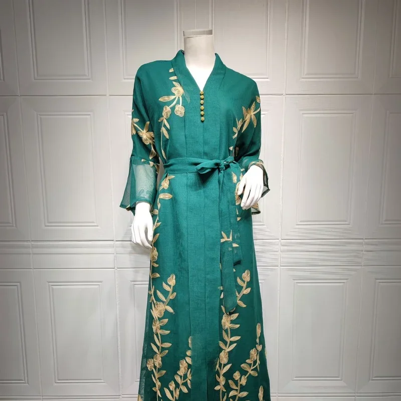 2025 New Muslims Femme Dress Ropa De Mujer Envio Gratis Evening with Belt Woman Abaya Ramadan Abayas Women Dubai Turkish Elegant 6