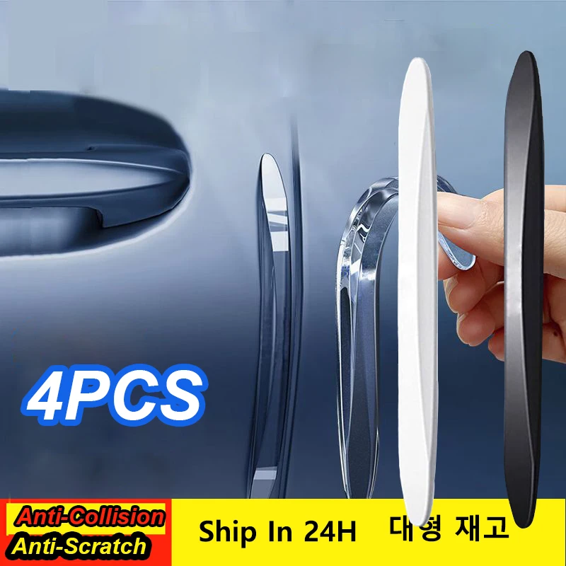 

4pcs Invisible Car Door Anti-Collision Scratch Strip Waterproof Rearview Mirror Stickers Edge Transparent Handle Protector