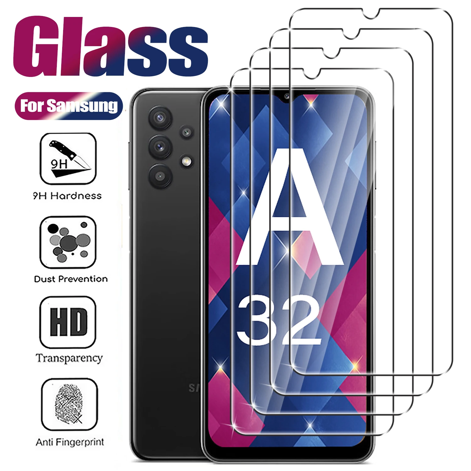 Tempered Glass Screen Protector for Samsung Galaxy - 1-4 Pack