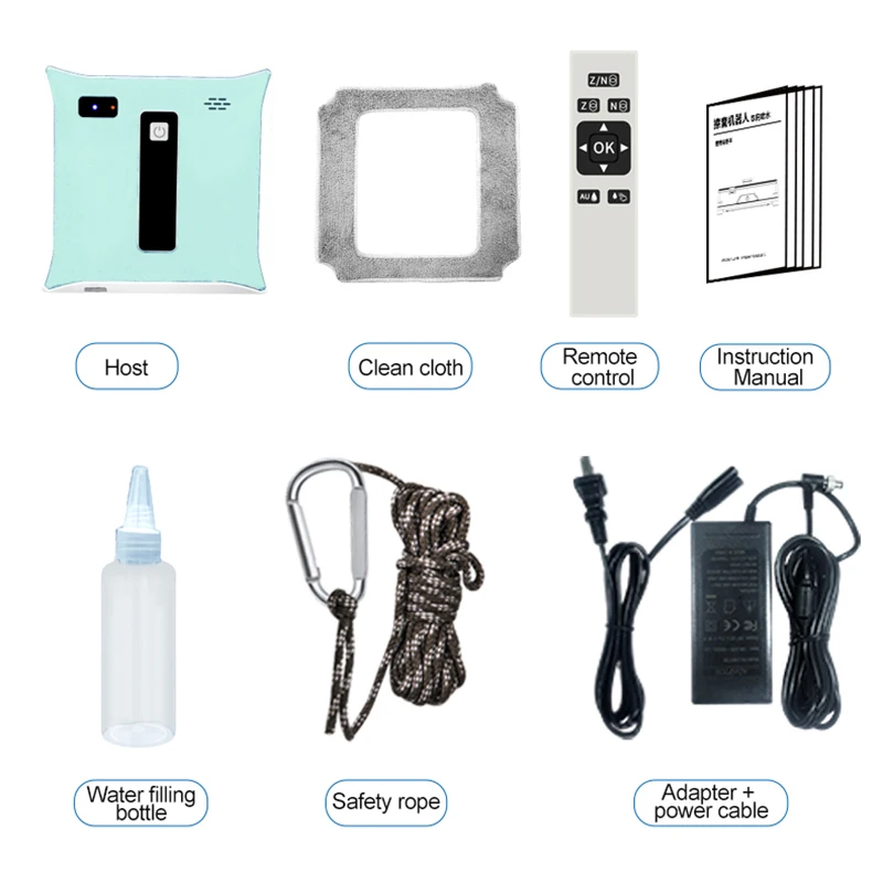 Window Cleaner Robot Dual Water Spray Voice Broadcast Tuya App Control Household Glass Washer For High-Rise Windows Anti-falling 6