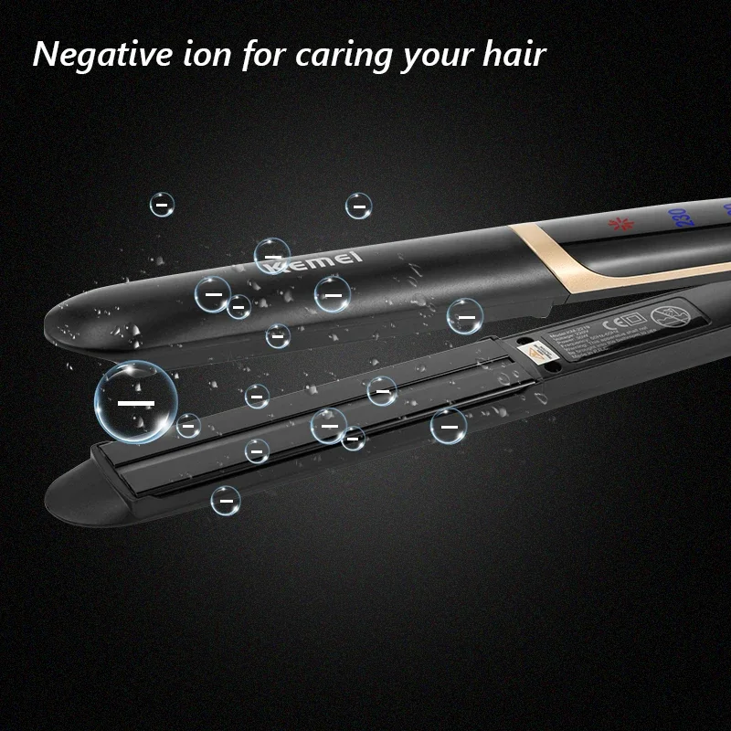 Professional Hair Straightener Curler Hair Flat Iron Negative Ion Infrared Hair Straighting Curling Iron Corrugation  Care 2