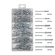 

Multiple Sizes Aluminum Dome Head Blind Pop Rivets Assorted Set,215Pcs