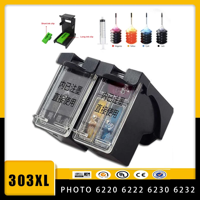 Vilaxh303Xl Sostituzione Per Hp Envy Photo 6020 6030 6220 6230 7120 7132 7155 7158 7164 Stampante Per Cartuccia D'Inchiostro Hp 303 Xl Hp303