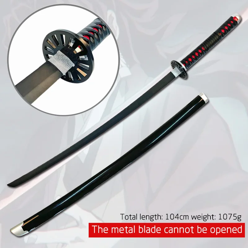 Épée en métal Demon Slayer Cosplay, Katana Samurai Anime, acier