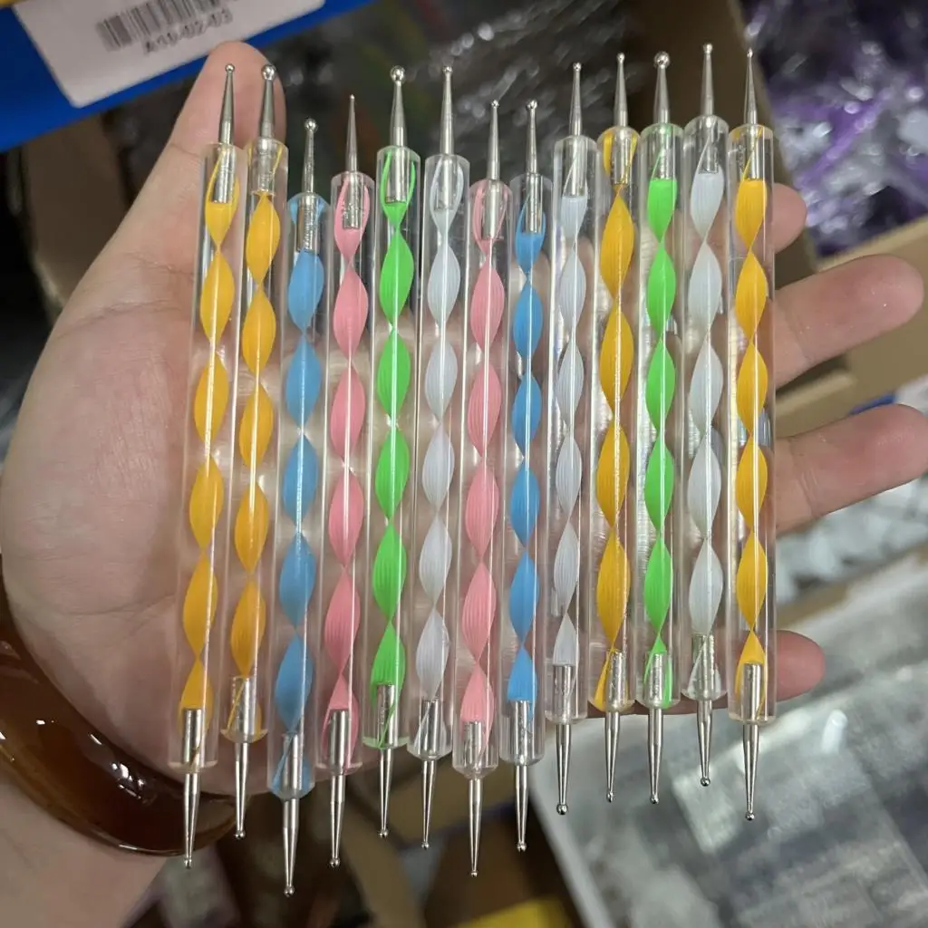 Description Picture 4 of item5Pcs/Set Dotting Tools Set for Nail Art, Rhinestones Gems Picking Pen, Crystal Beads Handle Dual-ended Drawing Painting Tools *#