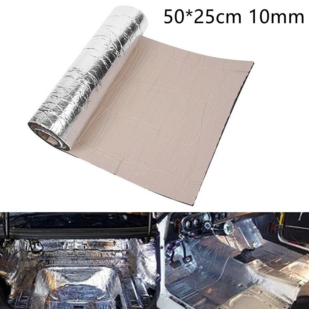 

50*25cm 10mm Car Soundproof Deadening Mat Firewall Insulation Audio Noise Insulator Pad For Car Hood, Door, Chassis, Air Conditi