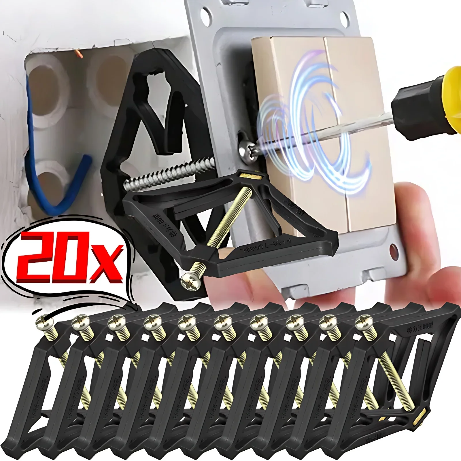 Description Picture 4 of item86 Type Cassette Repairer Dark Box Repair Screw Plug Switch Old Socket Boxes Replacement Fixed Wall Repair Box Support Rod Tools