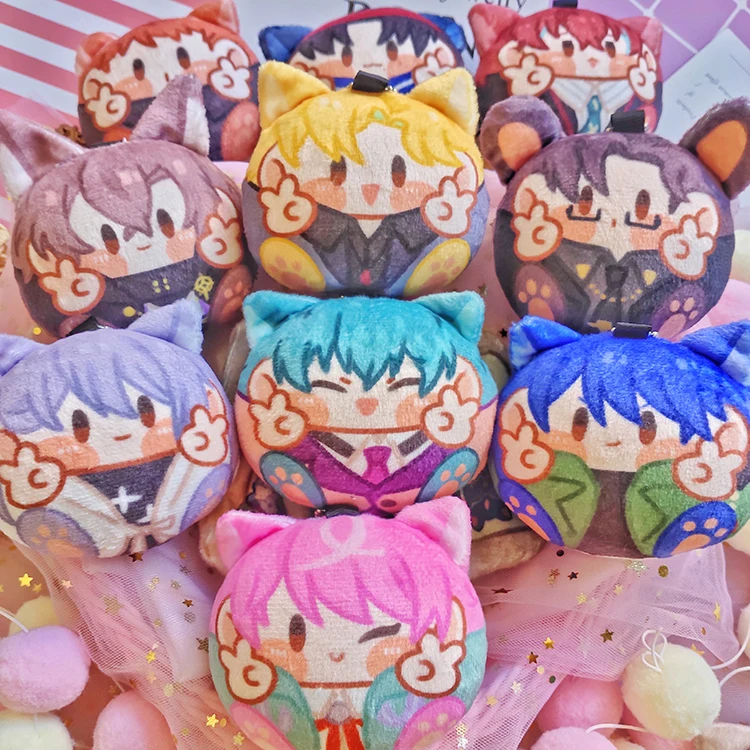 

10cm DRB Round Ball Pendant with Sound Hypnosis Mic -Division Rap Battle Plush Doll Amemura Ramuda Jinguji Jakurai Nurude Sasara