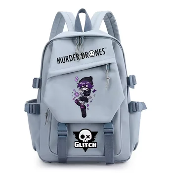 Zaini Fashion Murder Drones per Studenti, Borsa a Doppia Tracolla con Stampa Cartoon, Zaino per Laptop da Donna e Uomo, Borsa Scolastica Street Fashion