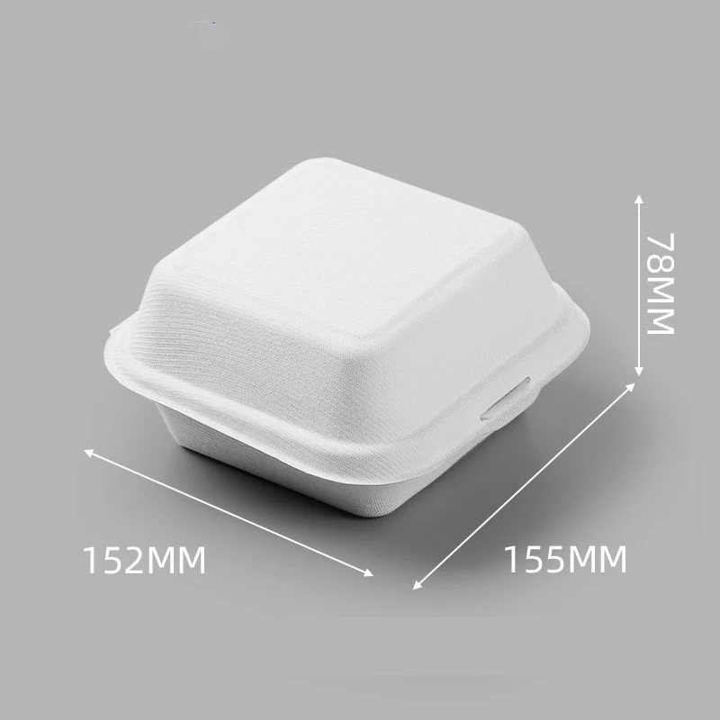 10pcs disposable Lunch Box Cake Box Food Storage Containers Puff Tray Biodegradable Microwaveable Burger Bento Kitchenware