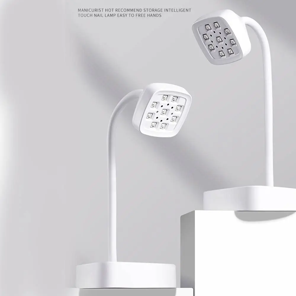 Portable 9LED Desktop Nail Lamp 360° Bendable UV Lamp UV Curing Light Fast Drying Adjustable Nail Dryer Light Salon